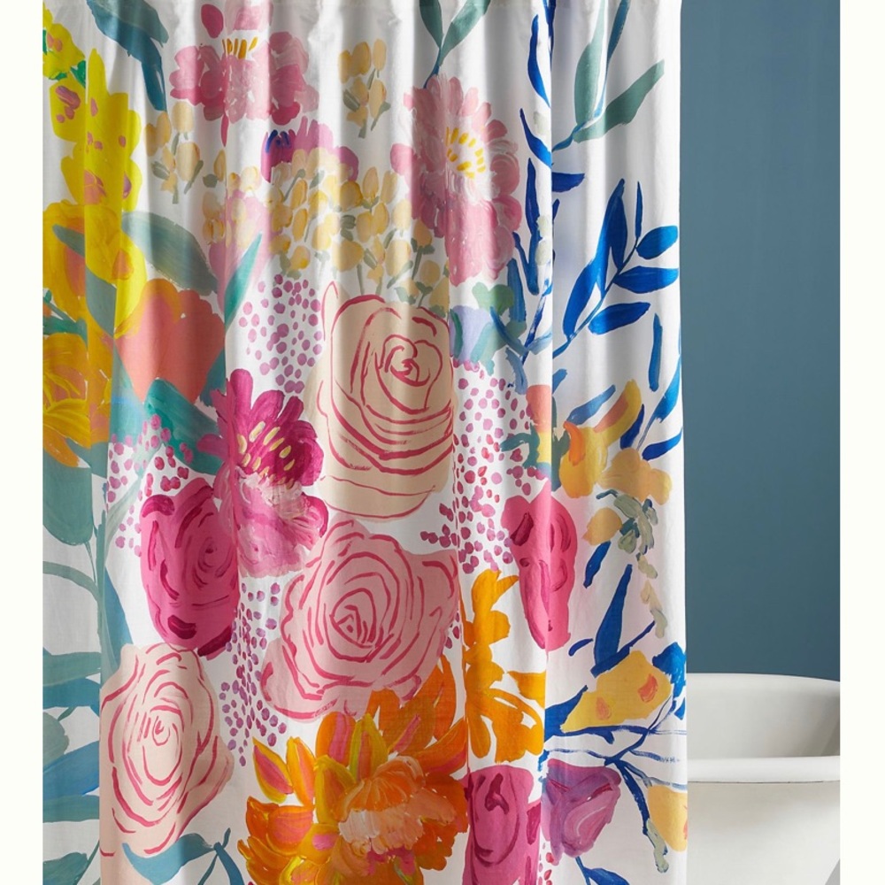 Anthropologie Paint + Petal Shower Curtain